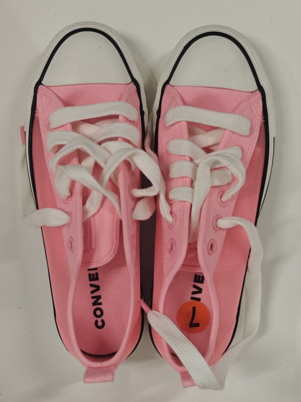 Converse Women's Pink See-Through Sneakers Shoes Size 7